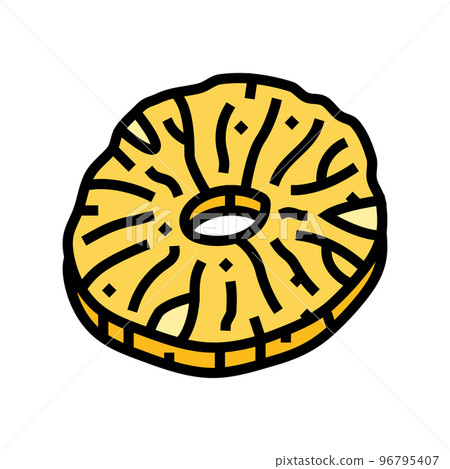 pineapple dried fruit color icon vector illustration 96795407