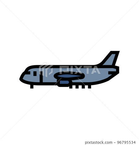 cargo plane airplane aircraft color icon vector... - Stock Illustration ...