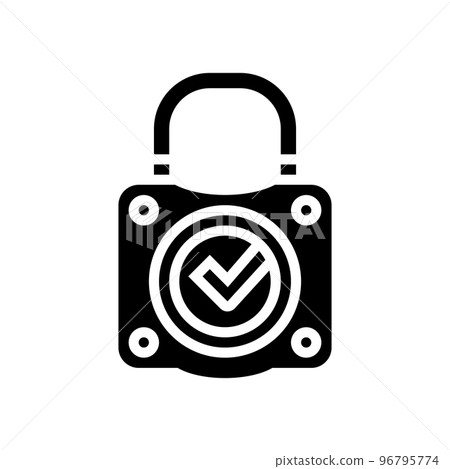 safety padlock glyph icon vector illustration safety padlock glyph icon vector illustration 96795774