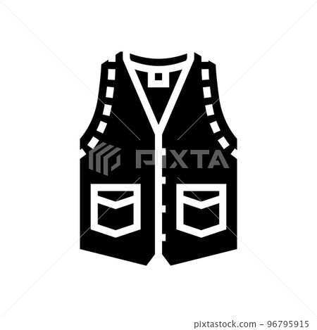 vest denim glyph icon vector illustration vest denim glyph icon vector illustration 96795915