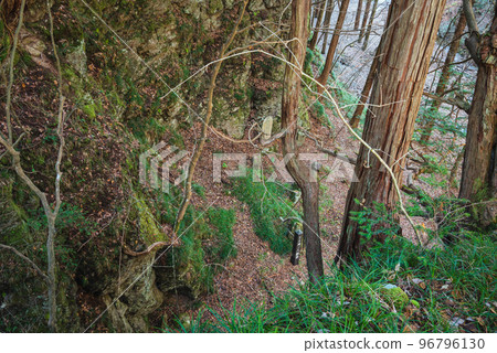 [Nishina 33 Kannon Sacred Sites] Nishina 21st Takinoiri Kannon [Photographed from the Cliff] 96796130