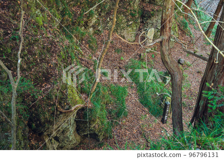 [Nishina 33 Kannon Sacred Sites] Nishina 21st Takinoiri Kannon [Photographed from the Cliff] 96796131