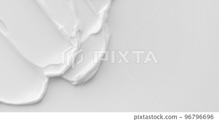 Skin cream white background beauty texture. Skincare moisturizer lotion smear cosmetic 96796696