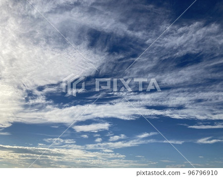 Cloud pattern from Arakawa embankment, - Stock Photo