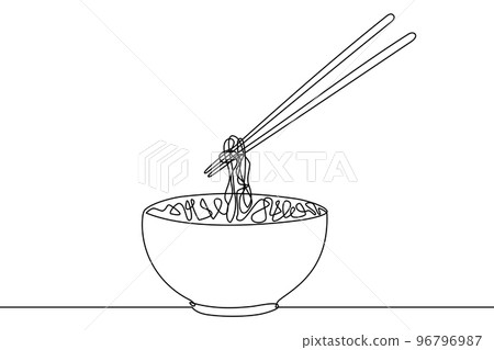 Asian noodle soup in a bowl 96796987