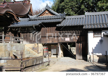 兵庫縣辰野市室津街景、賀茂神社、法生、彩光殿、二之神港、室津市、三津町 96797367