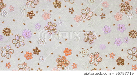Brocade fabric (white/pink) 96797719