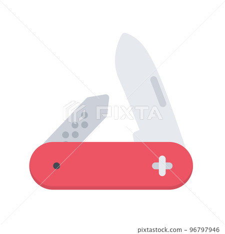 beach and camping icons, swiss knife 96797946
