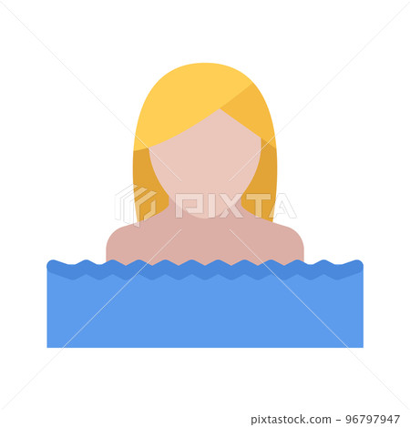 beach and camping icons, swimming girl beach and camping icons, swimming girl 96797947