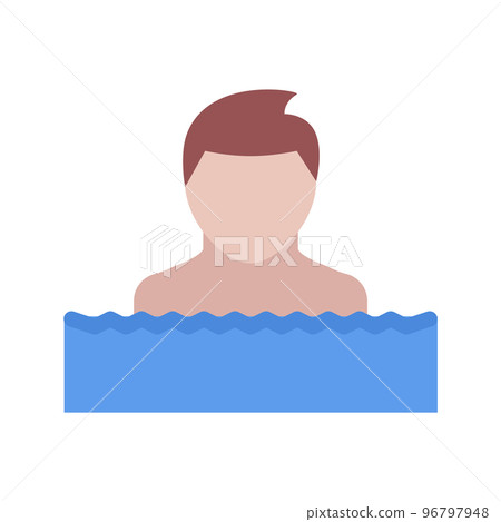 beach and camping icons, swimming boy beach and camping icons, swimming boy 96797948