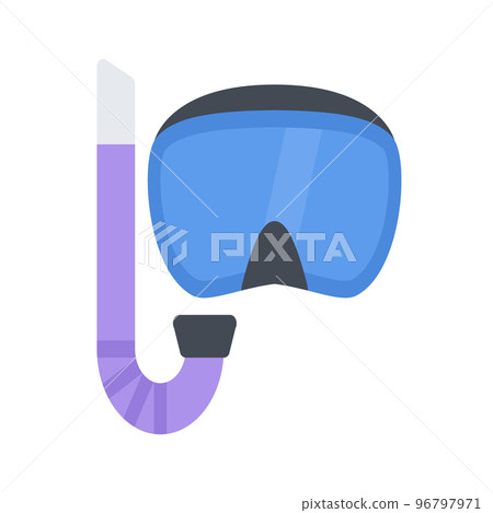 beach and camping icons, diving mask 96797971