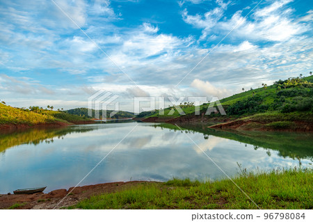 beautiful view of the lake in the nature of South America 96798084
