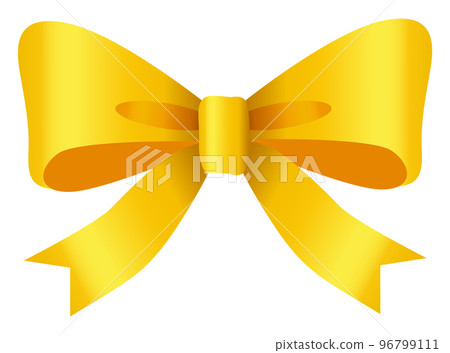 Ribbon Bow Decoration, Yellow Tape in Knot Vector 96799111