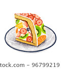 Fruit cake on a plate Zuccot cake Dome cake slice 96799219