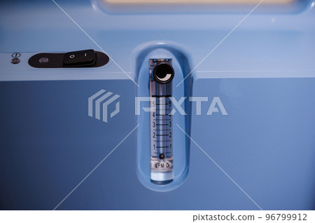 Oxygen concentrator. Oxygen generator. Medical equipment oxygen apparatus for breathing. Treatment of severe patients with impaired respiratory function 96799912