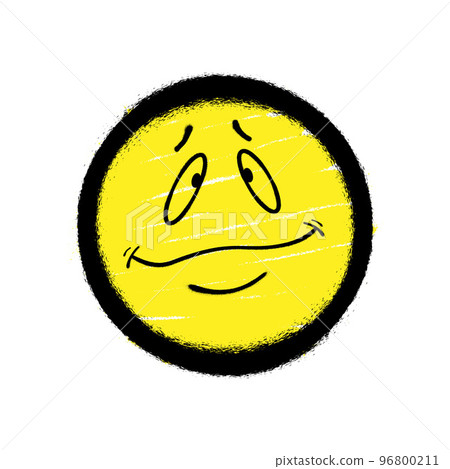 Graffiti emoticon. Smiling face painted spray paint. Vector illustration 96800211
