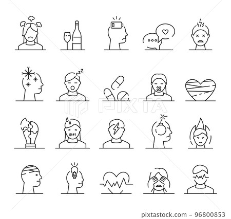 Human mood icons. Angry and stressed person.... - Stock Illustration ...
