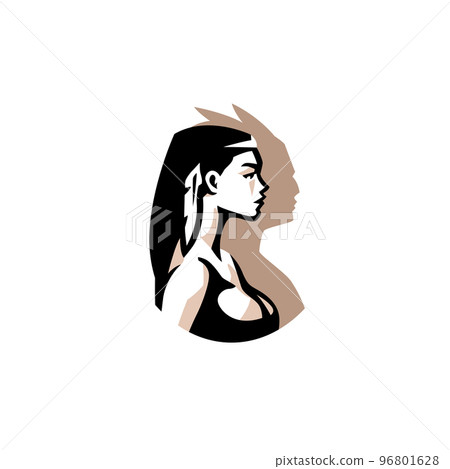 Spirit Of The Ancestors Native American woman stands in front of her ancestor 96801628