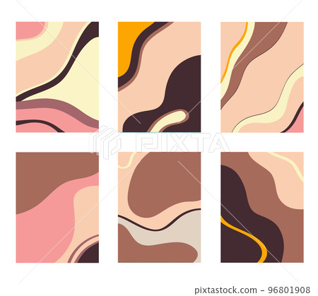 Set of images with colorful chaotic patterns 96801908