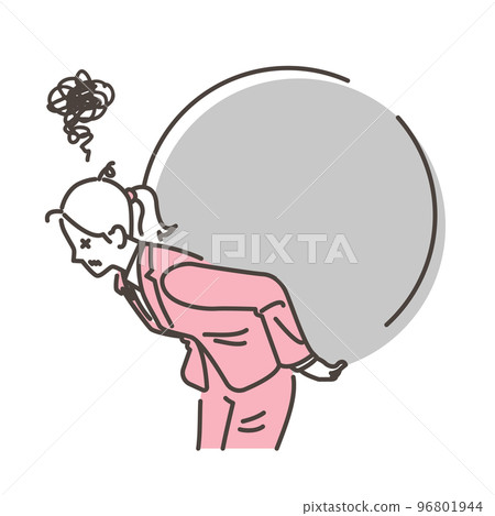 Female business person suffering from pressure [vector illustration material] 96801944
