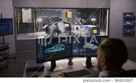 Engineer in crash test lab 96802867