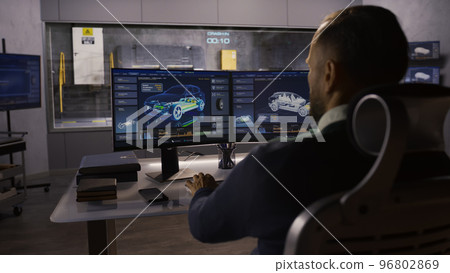 Engineer in crash test lab Engineer in crash test lab 96802869