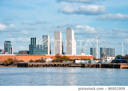 London, UK. May 10, 2022. View of the Emirates Cable car in London England across river Thames. 96802909