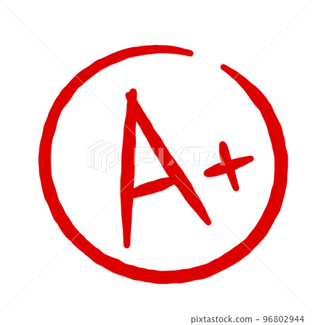 A Plus Red Grade Mark. School excellent test and exam. 96802944