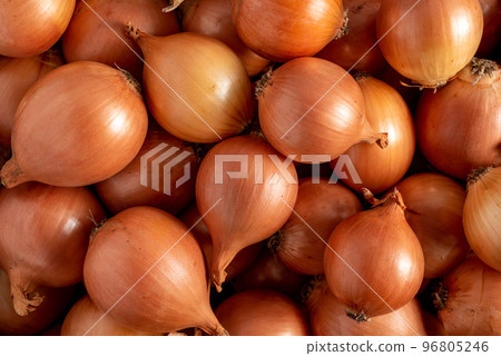 a bunch of yellow onions or brown onions in large quantities 96805246