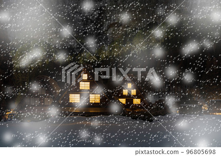 [冬季材料]雪白川鄉圖像[岐阜縣] 96805698