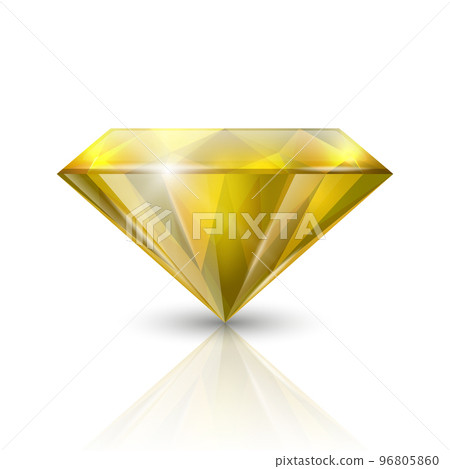 Vector 3d Realistic Yellow Transparent Triangular Glowing Gemstone, Diamond, Crystal, Rhinestone Closeup on White Background with Reflection. Jewerly Concept. Design Template, Banner Vector 3d Realistic Yellow Transparent Triangular Glowing Gemstone, Diamond, Crystal, Rhinestone Closeup on White Background with Reflection. Jewerly Concept. Design Template, Banner 96805860
