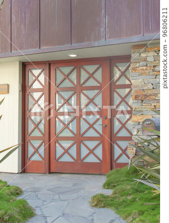 Vertical Large front door with glass panels and sidelights in La Jolla, California Vertical Large front door with glass panels and sidelights in La Jolla, California 96806211
