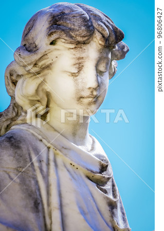 Young sad and beautiful fragile Virgin Mary, Recoleta cemetery, Buenos Aires Young sad and beautiful fragile Virgin Mary, Recoleta cemetery, Buenos Aires 96806427
