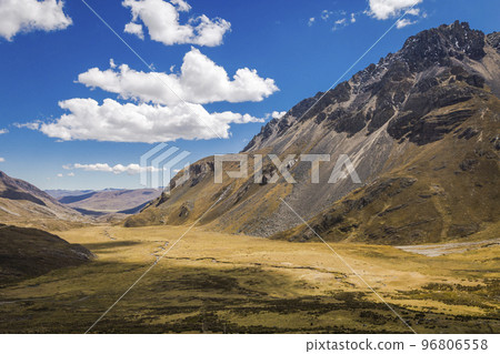 Valley of Carpa at sunset, Cordillera Blanca, Andes, Peru 96806558