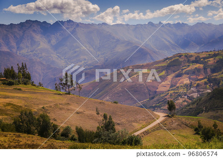 Country Road, mountain pass in Huascaran, Cordillera Blanca, Ancash, Peru Country Road, mountain pass in Huascaran, Cordillera Blanca, Ancash, Peru 96806574