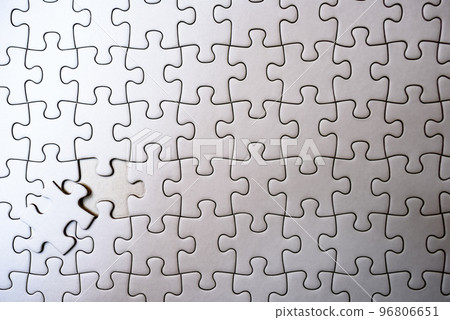 Jigsaw puzzle background texture, last piece, 1 remaining piece, front bird's-eye view, clear shading 96806651