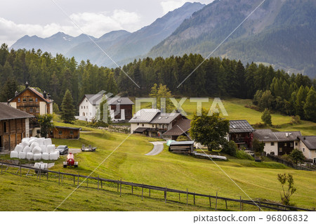 Idyllic landscape of Scuol Tarasp village, Engadine, Swiss Alps, Switzerland Idyllic landscape of Scuol Tarasp village, Engadine, Swiss Alps, Switzerland 96806832