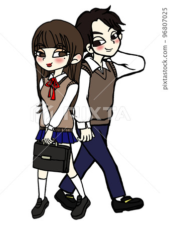 boy and girl in school uniform boy and girl in school uniform 96807025