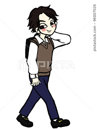 high school boy walking high school boy walking 96807026
