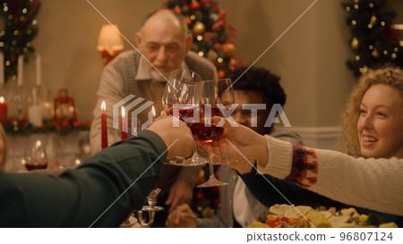 Happy family celebrating Christmas or New Year 96807124