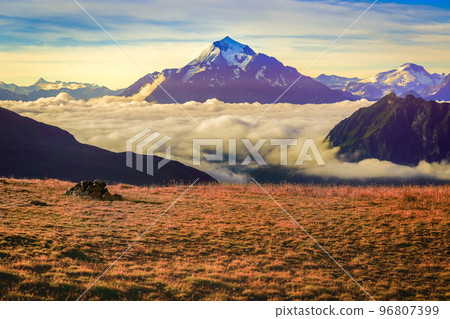 Mont Blanc massif idyllic alpine landscape countryside, Chamonix, French Alps 96807399