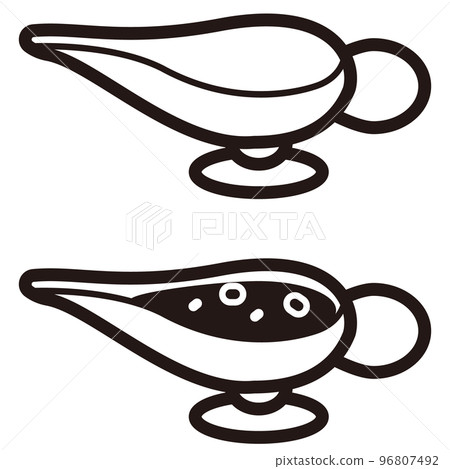 肉汁鍋單色圖標插圖集 96807492