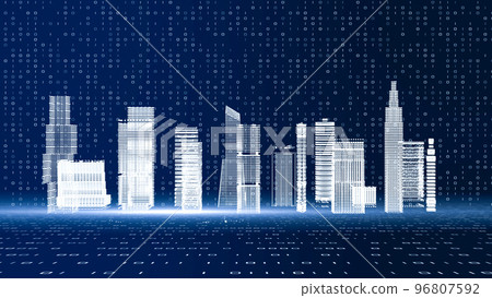 Image of smart city and digital society 5G technology background Image of smart city and digital society 5G technology background 96807592