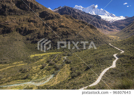 Portachuelo Road, mountain pass in Huascaran, Cordillera Blanca, Ancash, Peru 96807643