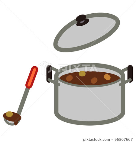Pot with curry color icon illustration 96807667