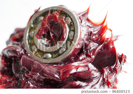 Grease and ball bearing, red excellent water resistance synthetic lithium complex grease for moving path and machinery lubrication for automotive and industrial. Grease and ball bearing, red excellent water resistance synthetic lithium complex grease for moving path and machinery lubrication for automotive and industrial. 96808523