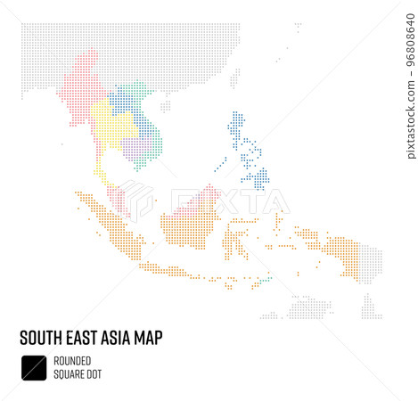 World map dot rough Southeast Asia region grouped by country World map dot rough Southeast Asia region grouped by country 96808640