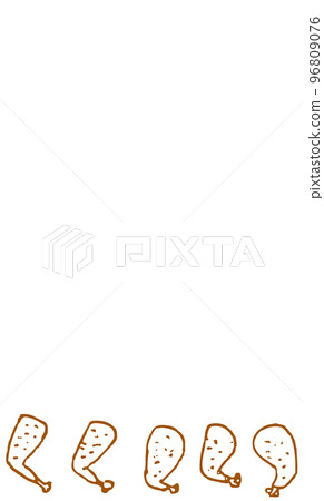 Fried chicken message card material 96809076