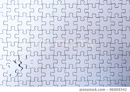 Background texture of jigsaw puzzle Last piece Remaining 1 piece Front view bird's eye view Standard color 96809342