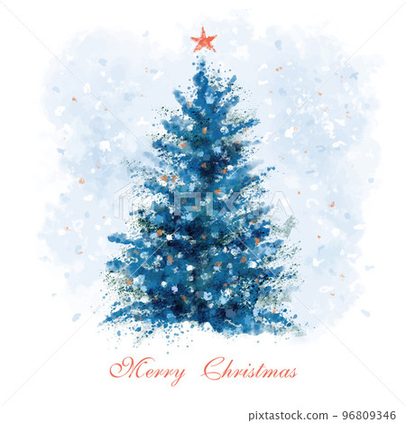 Illustration of a stylish watercolor Christmas tree Christmas material Illustration of a stylish watercolor Christmas tree Christmas material 96809346